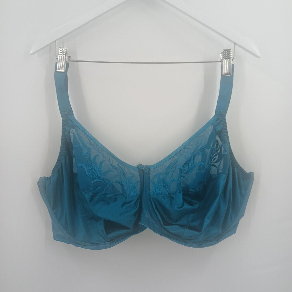 womans Elomi teal blue underwire plus size 42FF